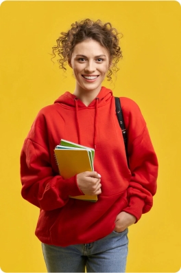 Student with books